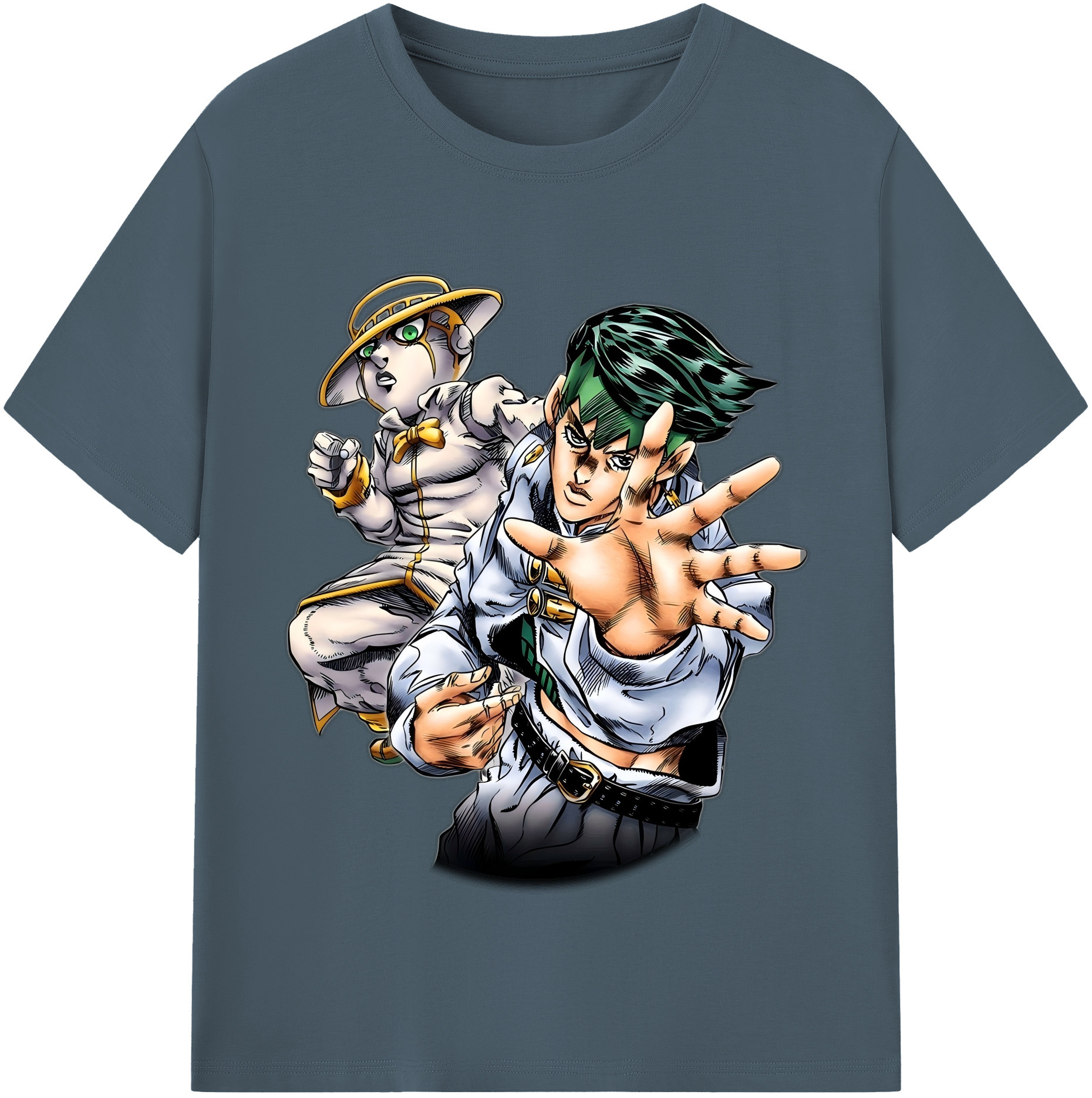 （画像用） ジョジョの奇妙な冒険 岸辺 露伴（きしべ ろはん） JoJo's Bizarre Adventure Rohan Kishibe 綿100％半袖Tシャツ（フロントプリント）